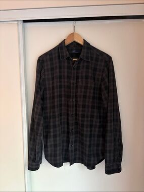 Gap Black Plaid Button-Down Shirt